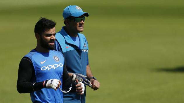 Will Anil Kumble (R) continue as Indian cricket team’s coach is the big question.(Reuters)