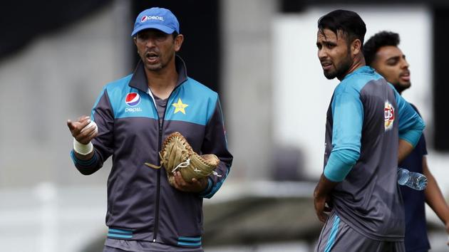 Pakistan's bowling coach Azhar Mahmood (L) would hope his team performs well against the defending champions at The Oval. (REUTERS) Pakistan's bowling coach Azhar Mahmood (L) would hope his team performs well against the defending champions at The Oval. (REUTERS)