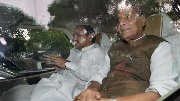 BJP leaders Rajnath Singh and Venkaiah Naidu leave after meeting Congress president Sonia Gandhi after a discussion on the presidential poll in New Delhi on Friday. (PTI) BJP leaders Rajnath Singh and Venkaiah Naidu leave after meeting Congress president Sonia Gandhi after a discussion on the presidential poll in New Delhi on Friday. (PTI)