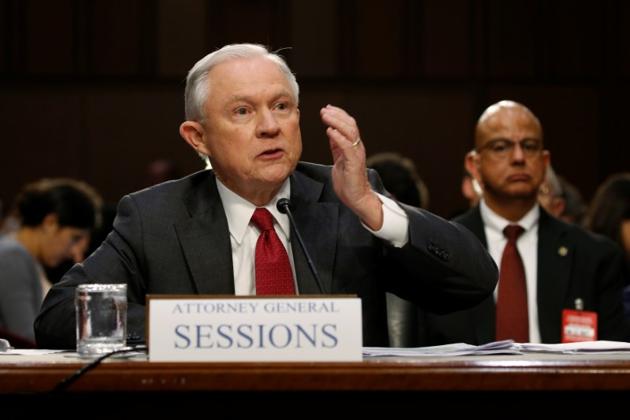 US attorney general Jeff Sessions at a Senate Intelligence Committee hearing on Capitol Hill in Washington. (Reuters) US attorney general Jeff Sessions at a Senate Intelligence Committee hearing on Capitol Hill in Washington. (Reuters)