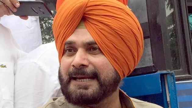 Punjab tourism minister Navjot Singh Sidhu at Harike on Saturday. (HT Photo) Punjab tourism minister Navjot Singh Sidhu at Harike on Saturday. (HT Photo)