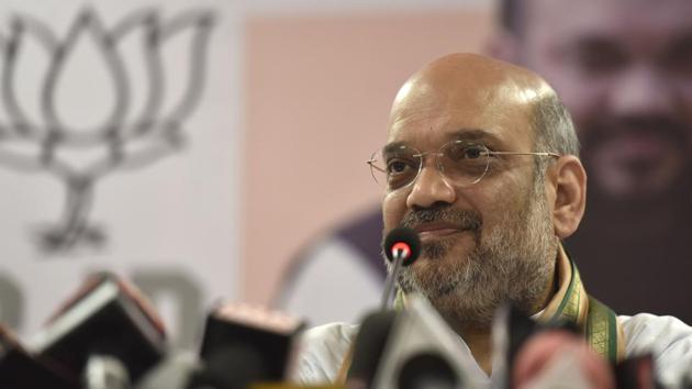 BJP president Amit Shah addresses a press conference at BJP office in Dadar, Mumbai. (HT Photo/Pratik Chorge) BJP president Amit Shah addresses a press conference at BJP office in Dadar, Mumbai. (HT Photo/Pratik Chorge)