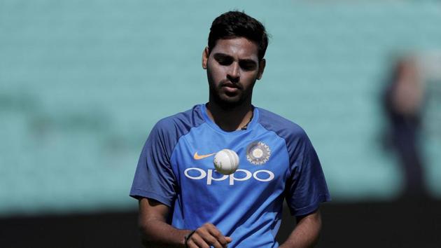 With six wickets from four games, Bhuvneshwar Kumar is India’s leading wicket-taker in the tournament so far. (AP) With six wickets from four games, Bhuvneshwar Kumar is India’s leading wicket-taker in the tournament so far. (AP)