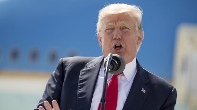 In this June 13, 2017, photo, President Donald Trump speaks in front of Air Force One in Milwaukee, Wis. Trump is outlining the financial health of the business assets he placed into a trust when he took office. The information comes in a new financial disclosure he voluntarily made June 16, to the Office of Government Ethics. (AP Photo) In this June 13, 2017, photo, President Donald Trump speaks in front of Air Force One in Milwaukee, Wis. Trump is outlining the financial health of the business assets he placed into a trust when he took office. The information comes in a new financial disclosure he voluntarily made June 16, to the Office of Government Ethics. (AP Photo)
