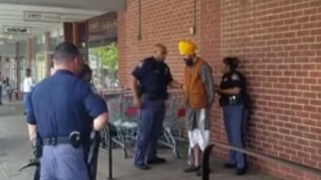 Thirty-three-year-old Khalsa being frisked in US. (Screenshot) Thirty-three-year-old Khalsa being frisked in US. (Screenshot)