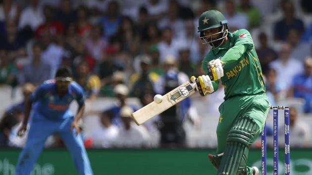 Mohammad Hafeez slammed a magnificent cameo of 57* from 37 balls as Pakistan reached 338/4, the second-highest tournament in Champions Trophy history. (AP) Mohammad Hafeez slammed a magnificent cameo of 57* from 37 balls as Pakistan reached 338/4, the second-highest tournament in Champions Trophy history. (AP)