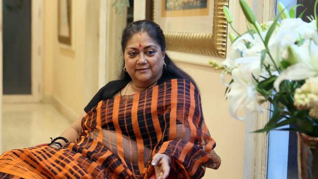 File photo of Rajasthan chief minister Vasundhara Raje whose tweet on Friday’s lynching in Pratapgarh has come under fire.(HT PHOTO)