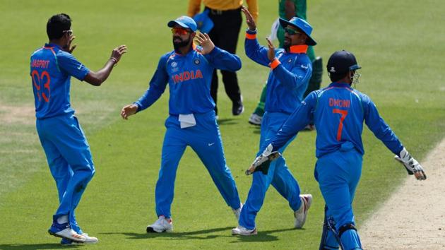 India got the wickets of Azam and Shoaib Malik in quick succession as India looked to dent Pakistan. (AFP) India got the wickets of Azam and Shoaib Malik in quick succession as India looked to dent Pakistan. (AFP)
