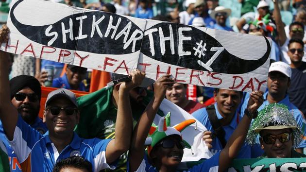 The match was played on Father’s day and there were several fans who used this as a banter in the contest between India and Pakistan. (REUTERS) The match was played on Father’s day and there were several fans who used this as a banter in the contest between India and Pakistan. (REUTERS)