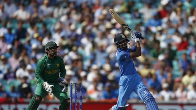 Hardik Pandya struck some big blows and notched up a fifty off 32 balls to give India some hope. (REUTERS) Hardik Pandya struck some big blows and notched up a fifty off 32 balls to give India some hope. (REUTERS)