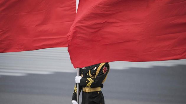 Chinese paramilitary guard stands prior to the welcome ceremony for Luxembourg's Prime Minister Xavier Bettel and Chinese Premier Li Keqiang at the Great Hall of the People in Beijing on June 12, 2017. Bettel is on a four-day visit to China. (Fred Dufour/AFP) Chinese paramilitary guard stands prior to the welcome ceremony for Luxembourg's Prime Minister Xavier Bettel and Chinese Premier Li Keqiang at the Great Hall of the People in Beijing on June 12, 2017. Bettel is on a four-day visit to China. (Fred Dufour/AFP)