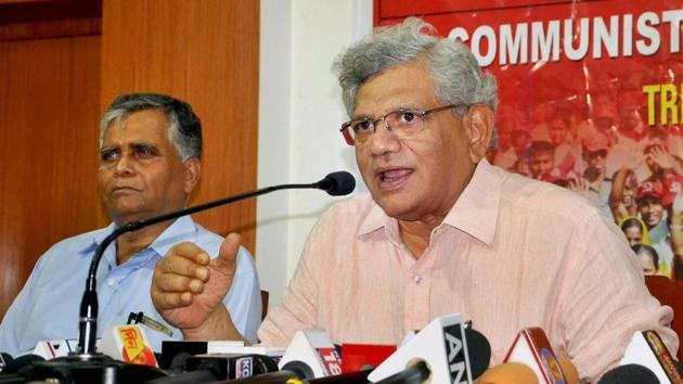 CPI(M) general secretary Sitaram Yechury during a press conference in Agartala, in this file photo from May 2017. (PTI) CPI(M) general secretary Sitaram Yechury during a press conference in Agartala, in this file photo from May 2017. (PTI)