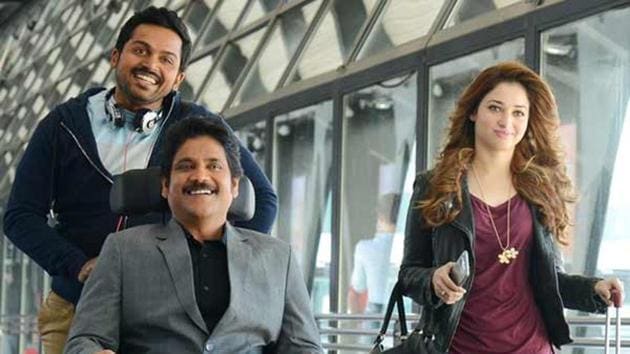 Oopiri starred Akkineni Nagarjuna, Karthi and Tamannaah Bhatia. Oopiri starred Akkineni Nagarjuna, Karthi and Tamannaah Bhatia.
