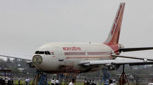 An Air India aircraft undergoes routine maintenance at the airline's hanger inside the Mumbai airport. (Satish Bate/ Hindustan Times) An Air India aircraft undergoes routine maintenance at the airline's hanger inside the Mumbai airport. (Satish Bate/ Hindustan Times)