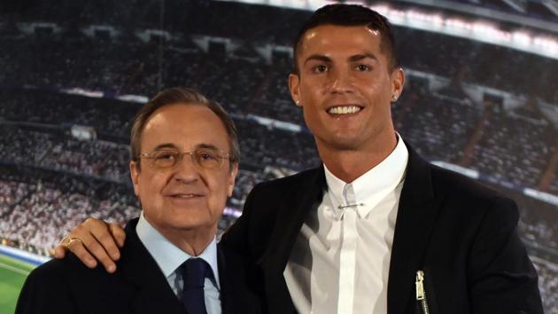 Florentino Perez (L) has played down speculation about Cristiano Ronaldo leaving Real Madrid this summer. (AFP) Florentino Perez (L) has played down speculation about Cristiano Ronaldo leaving Real Madrid this summer. (AFP)