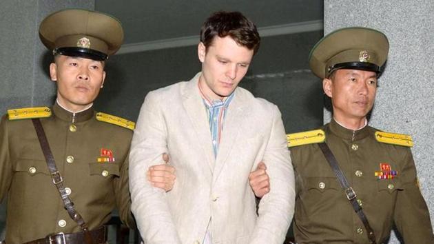 Otto Frederick Warmbier (centre), a University of Virginia student who was detained in North Korea since early January, is taken to North Korea's top court in Pyongyang, North Korea, in this photo released by Kyodo March 16, 2016. (Reuters File Photo) Otto Frederick Warmbier (centre), a University of Virginia student who was detained in North Korea since early January, is taken to North Korea's top court in Pyongyang, North Korea, in this photo released by Kyodo March 16, 2016. (Reuters File Photo)
