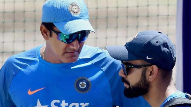 Anil Kumble resigned as India coach on Tuesday following an ‘untenable’ relationship with captain Virat Kohli.(PTI file) Anil Kumble resigned as India coach on Tuesday following an ‘untenable’ relationship with captain Virat Kohli.(PTI file)