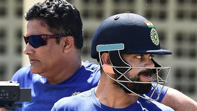 Indian cricket team captain Virat Kohli’s relationship with coach Anil Kumble soured.(AFP/Getty Images)