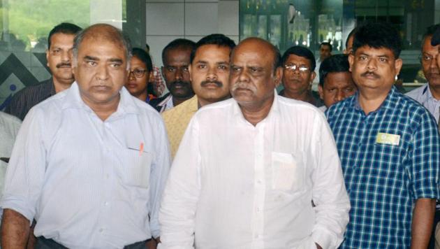 Former Calcutta High Court judge C S Karnan upon his arrival at the airport in Kolkata on Wednesday. Karnan, who was arrested from Coimbatore on Tuesday, more than a month after the Supreme Court sentenced him for contempt of court, was brought to Kolkata by a team of West Bengal Police. (PTI Photo) Former Calcutta High Court judge C S Karnan upon his arrival at the airport in Kolkata on Wednesday. Karnan, who was arrested from Coimbatore on Tuesday, more than a month after the Supreme Court sentenced him for contempt of court, was brought to Kolkata by a team of West Bengal Police. (PTI Photo)