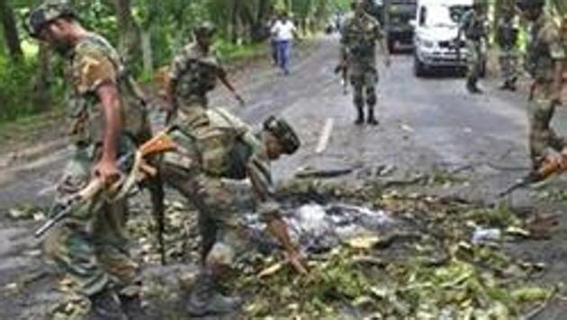 The operation was launched by security forces on Tuesday after they received inputs on movement of armed underground cadres. (Reuters file) The operation was launched by security forces on Tuesday after they received inputs on movement of armed underground cadres. (Reuters file)