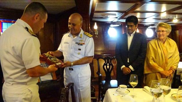 The ship has a 234-strong crew and will be docked in Mumbai till June 26. (HT PHOTO)