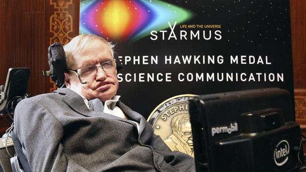 Britain's Professor Stephen Hawking attends a press conference previewing the Starmus science and arts festival taking place in Norway in June, at The Royal Society in London, Friday May 19, 2017.(AP)