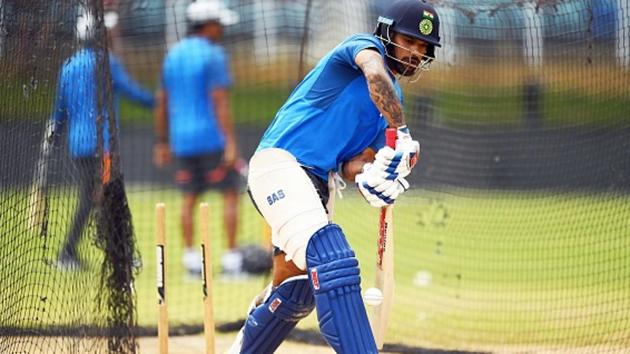 India's Shikhar Dhawan plays a shot. (AFP/Getty Images)