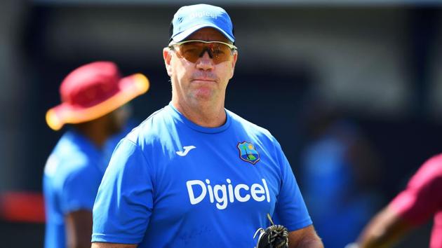 West Indies' cricket team coach Stuart Law watches his players during a practice session. (AFP) West Indies' cricket team coach Stuart Law watches his players during a practice session. (AFP)