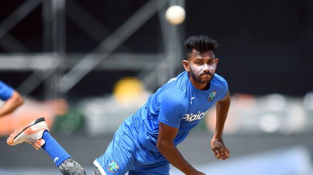 West Indies' Devendra Bishoo delivers a ball during a practice session. (AFP) West Indies' Devendra Bishoo delivers a ball during a practice session. (AFP)