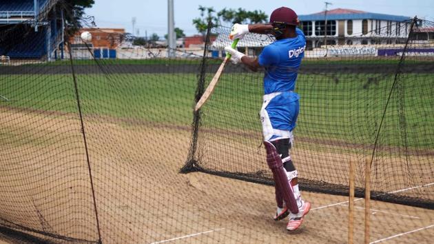 West Indies' Evin Lewis plays a shot. (AFP) West Indies' Evin Lewis plays a shot. (AFP)