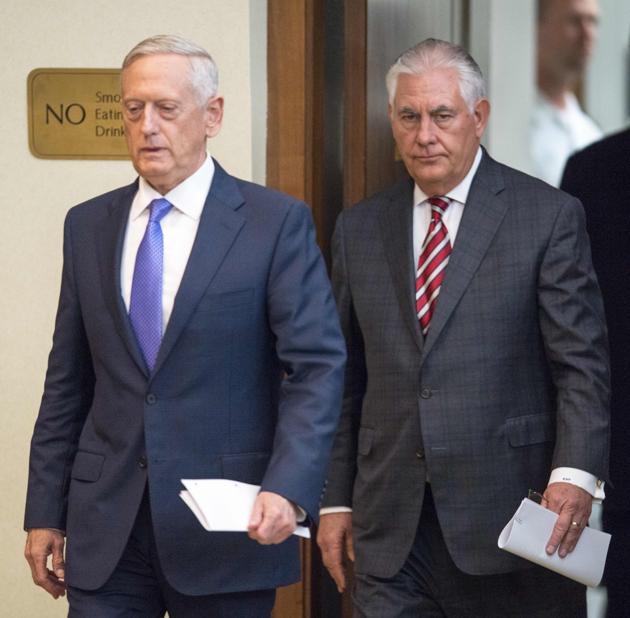 US secretary of defence Jim Mattis (left) is expected in New Delhi on September 25. His visit will be followed by that of secretary of state Rex Tillerson (right).(AFP file photo) US secretary of defence Jim Mattis (left) is expected in New Delhi on September 25. His visit will be followed by that of secretary of state Rex Tillerson (right).(AFP file photo)