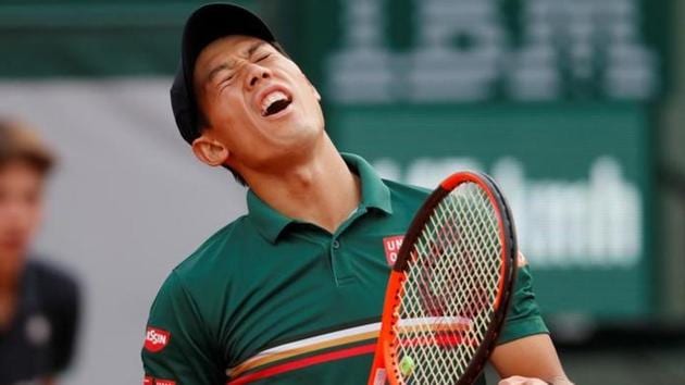 Kei Nishikori reacts during his quarter final match against Great Britain's Andy Murray. (REUTERS) Kei Nishikori reacts during his quarter final match against Great Britain's Andy Murray. (REUTERS)