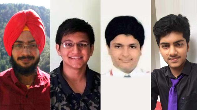 Meet the four CBSE NEET 2017 toppers (according to rank). From Left, Navdeep Singh (AIR 1); Archit Gupta (2); Manish Mulchandani (3) and Sankeerth Sadananda (4).(Sourced)