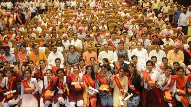 Drive to ensure every child goes to school, CM honours 147 meritorious students.(Deepak Gupta/ HT Photo)