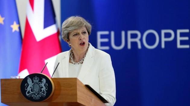 British Prime Minister Theresa May addresses a news conference at the EU summit in Brussels, Belgium, June 23, 2017.(Reuters Photo) British Prime Minister Theresa May addresses a news conference at the EU summit in Brussels, Belgium, June 23, 2017.(Reuters Photo)