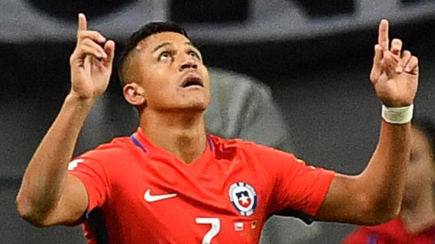 Chile forward Alexis Sanchez celebrates after scoring a goal during the 2017 Confederations Cup match against Germany at the Kazan Arena Stadium. (AFP) Chile forward Alexis Sanchez celebrates after scoring a goal during the 2017 Confederations Cup match against Germany at the Kazan Arena Stadium. (AFP)