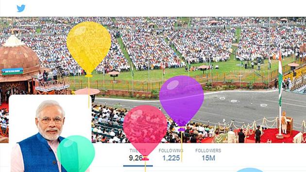 A screenshot of Narendra Modi's Twitter account on his birthday (Photo courtesy: Twitter) A screenshot of Narendra Modi's Twitter account on his birthday (Photo courtesy: Twitter)