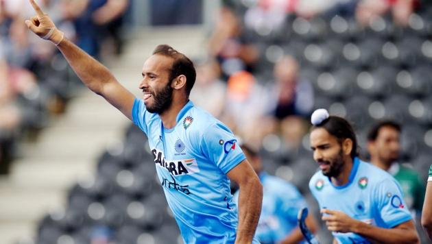 Ramandeep Singh (L) scored twice as India cruised to a comfortable 6-1 win over Pakistan. (Hockey India) Ramandeep Singh (L) scored twice as India cruised to a comfortable 6-1 win over Pakistan. (Hockey India)