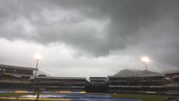 From then on, it was just a wait and on a couple of occasions it looked like the game would resume but for only showers to spoil chances. (Twitter ) From then on, it was just a wait and on a couple of occasions it looked like the game would resume but for only showers to spoil chances. (Twitter )