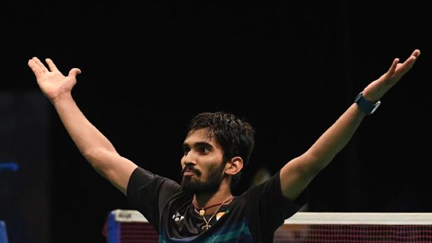 Kidambi Srikanth of India celebrates entering the men’s singles final of the Australian Open Superseries on Saturday.(AFP) Kidambi Srikanth of India celebrates entering the men’s singles final of the Australian Open Superseries on Saturday.(AFP)