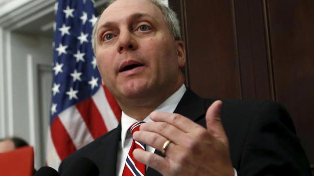 House Majority Whip Steve Scalise (R-LA) speaks at a news conference on "Taxpayers Protection Alliance on Trade Promotion Authority" on Capitol Hill in Washington, June 10, 2015. (REUTERS) House Majority Whip Steve Scalise (R-LA) speaks at a news conference on "Taxpayers Protection Alliance on Trade Promotion Authority" on Capitol Hill in Washington, June 10, 2015. (REUTERS)