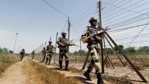 Border Security Force (BSF) personnel patrol the International Border. (PTI File Photo) Border Security Force (BSF) personnel patrol the International Border. (PTI File Photo)