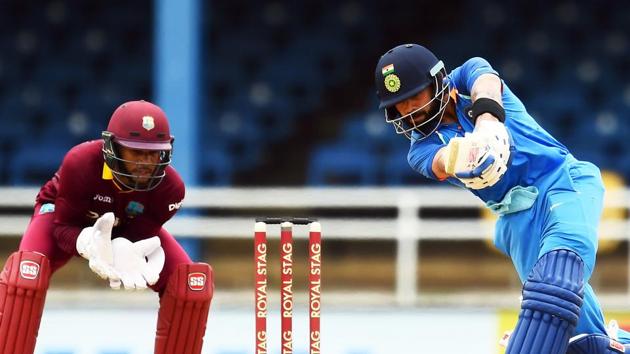 Virat Kohli scored 87 as India beat West Indies by 105 runs in the 2nd ODI at Port of Spain today. The first ODI was washed out due to rain. Catch full cricket score of India vs West Indies here. (AFP) Virat Kohli scored 87 as India beat West Indies by 105 runs in the 2nd ODI at Port of Spain today. The first ODI was washed out due to rain. Catch full cricket score of India vs West Indies here. (AFP)
