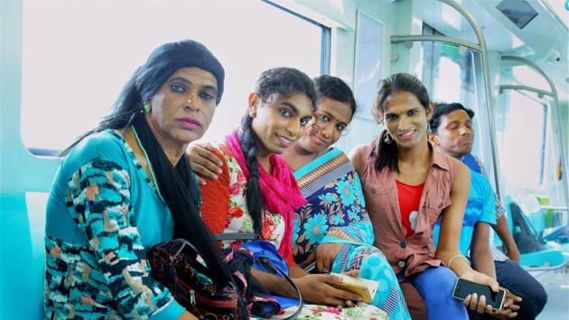 Transgender employees of the Kochi Metro during a training at Muttom depot, in Kochi.(PTI File Photo)