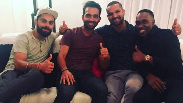 The Indian cricket team players visited Dwayne Bravo’s home after the 2nd ODI against West Indies.(Instagram)