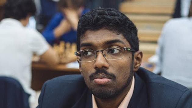 Adhiban Baskaran put up a magnificent performance as India defeated Ukraine by 2.5-1.5 in the World Team Chess tournament.(Adhiban Baskaran Facebook)