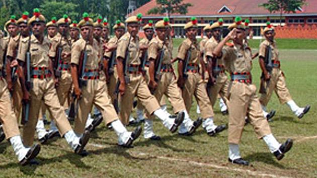 Assam police march during a parade in Guwahati. (Source: assampolice.gov.in) Assam police march during a parade in Guwahati. (Source: assampolice.gov.in)