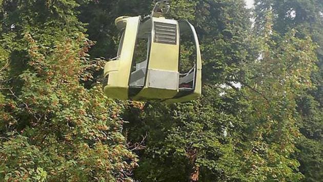 The site of Sunday’s accident in Gulmarg where a cable-car snapped after a tree fell on it. (PTI) The site of Sunday’s accident in Gulmarg where a cable-car snapped after a tree fell on it. (PTI)