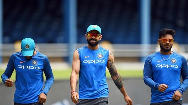 Virat Kohli has hinted at Rishabh Pant’s inclusion for the third ODI against the West Indies at Antigua on June 30. (AFP/Getty Images) Virat Kohli has hinted at Rishabh Pant’s inclusion for the third ODI against the West Indies at Antigua on June 30. (AFP/Getty Images)