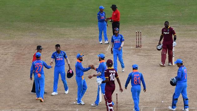India notched up a 105-run win, their biggest margin of victory over the West Indies in the Caribbean as they took a 1-0 lead in the five-match series. (AFP) India notched up a 105-run win, their biggest margin of victory over the West Indies in the Caribbean as they took a 1-0 lead in the five-match series. (AFP)